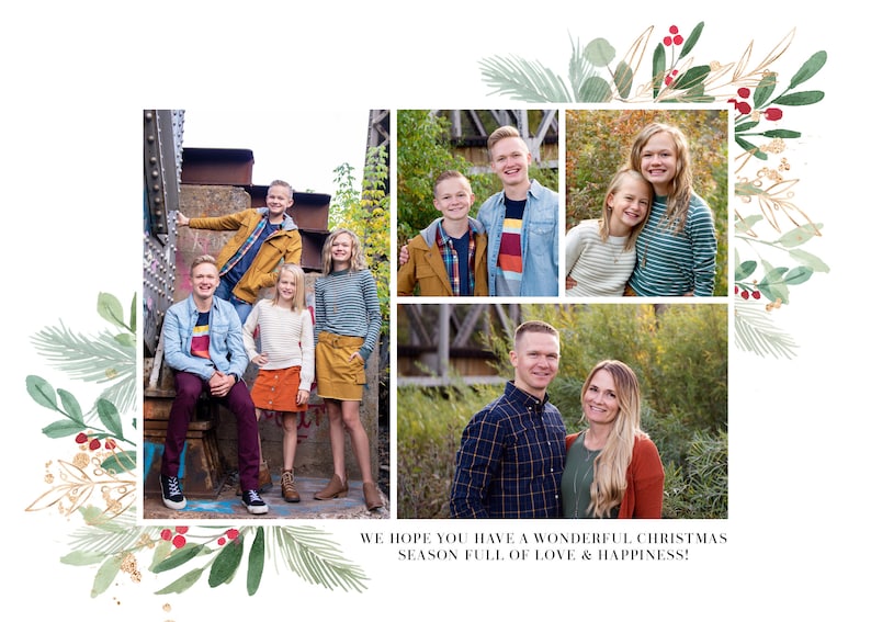 Floral Christmas Photo Card Template 5x7 (Corjl Editable) image 5