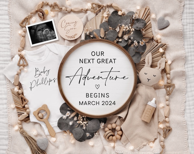Pregnancy Announcement Digital Customizable Baby Announcement Template Baby Gender Reveal Digital Pregnancy Announcement