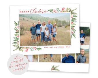 Christmas Card Template | Christmas Cards | Photo Christmas Card | Editable Christmas Card | Christmas Card Template 5x7 | Corjl