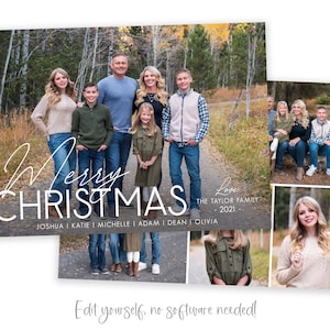 Christmas Card Template | Christmas Cards Template | Year in Review | Holiday Card Template | Editable Christmas Card | Digital | Corjl