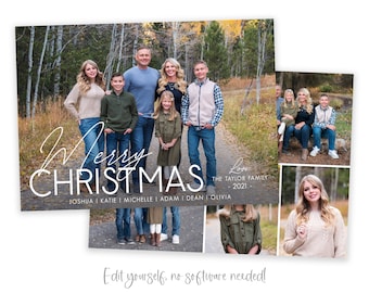 Editable Christmas Photo Card Template: Year in Review (Digital)