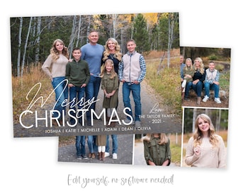 Christmas Card Template | Christmas Cards Template | Year in Review | Holiday Card Template | Editable Christmas Card | Digital | Corjl