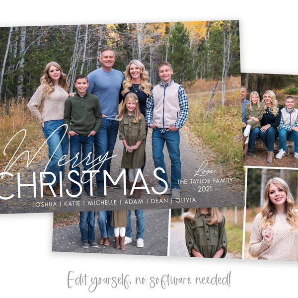 Christmas Card Template | Christmas Cards Template | Year in Review | Holiday Card Template | Editable Christmas Card | Digital | Corjl