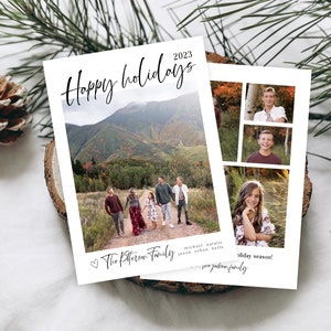 Minimalistische fotokaartsjabloon: eenvoudige familiekerstkaart (direct downloaden) afbeelding 10