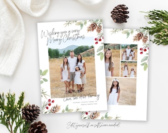 Watercolor Christmas Photo Card Template (Corjl)