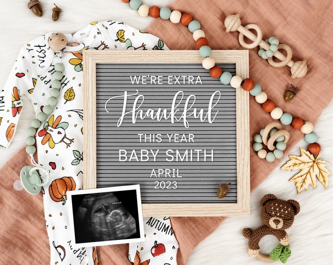 Thanksgiving Baby Announcement - Baby Announcement Fall - Pregnancy Announcement - Digital Pregnancy Announcement - Gender Reveal - Digital