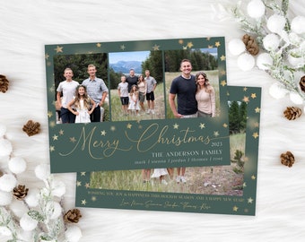 Christmas Card Template | Christmas Cards Template | 2023 Stars Holiday Card Template | Editable Christmas Card | Digital | Corjl