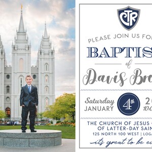 Customizable LDS Boy Baptism Invitation Add Your Own Photos Instant Download Corjl image 4