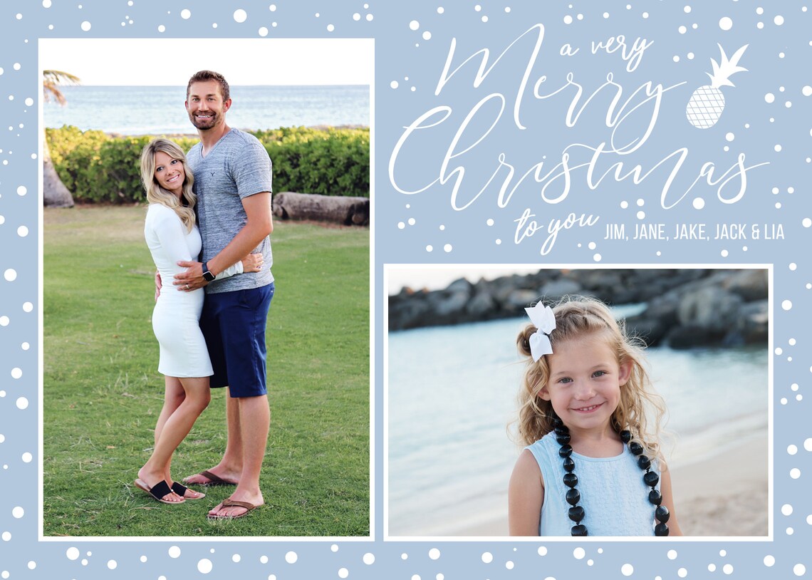 Mele Kalikimaka Christmas Card Template Photo Christmas Etsy