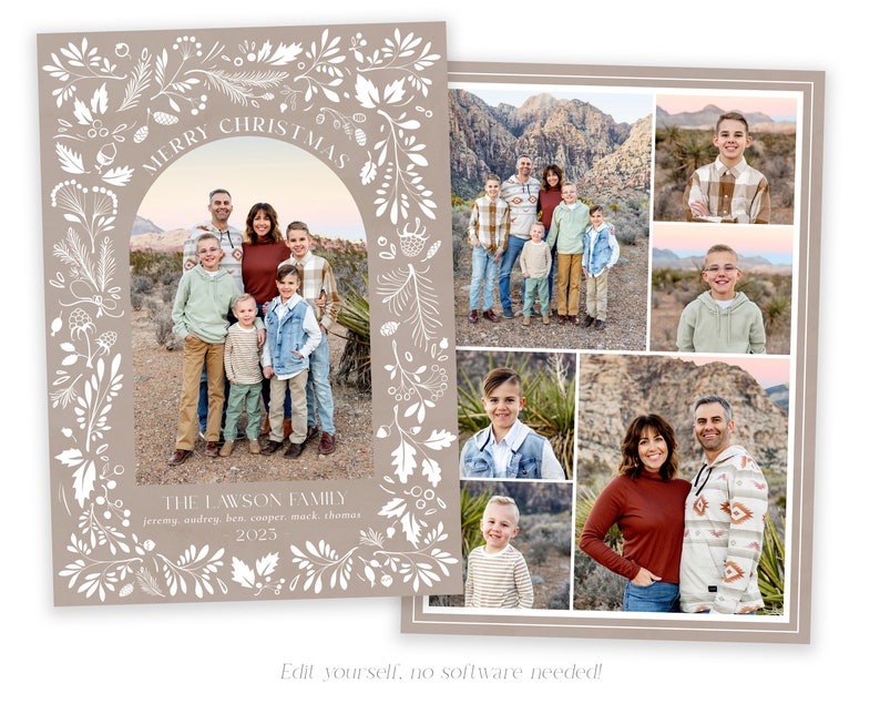 Christmas Card Template Christmas Cards Template 2023 Neutral Holiday Card Template Editable Christmas Card Digital Corjl image 3