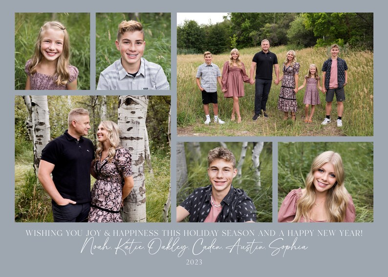 Floral Christmas Card Template: Editable Holiday Photo Card (Digital) image 8