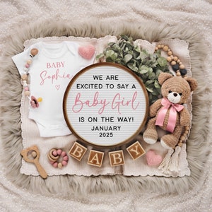 Baby Girl Pregnancy Announcement: Editable Social Media Template (Digital Download) image 7