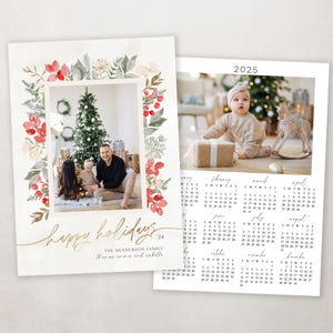 Christmas Card Template - Editable Holiday Photo Card - Printable Digital Download - Boho image 4