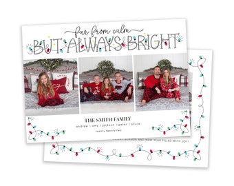 All Is Not Calm Christmas Card Template | Christmas Cards Template | Funny Christmas | Funny Holiday Card | All is Bright | Photoshop