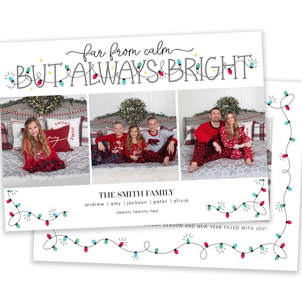 All Is Not Calm Christmas Card Template | Christmas Cards Template | Funny Christmas | Funny Holiday Card | All is Bright | Photoshop