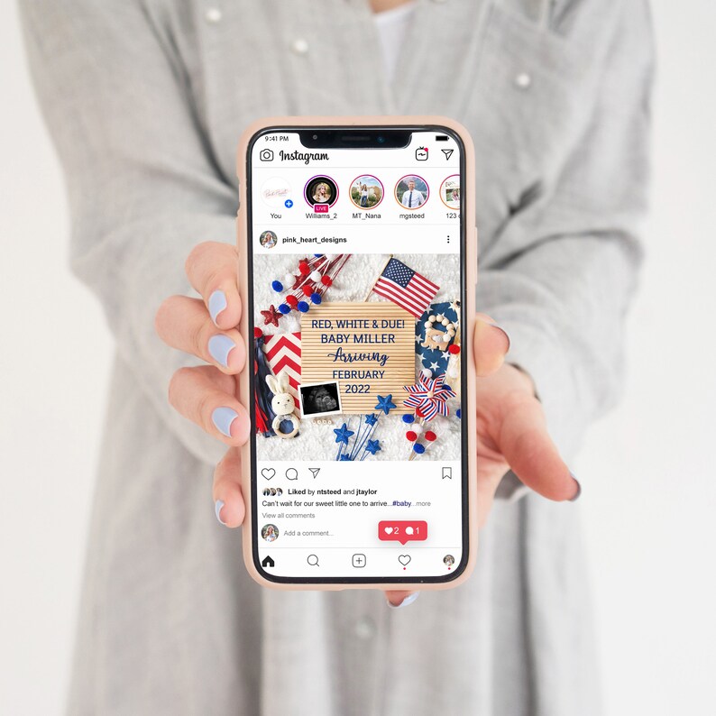 Graviditetsmeddelande 4 juli: Patriotiskt könsavslöjande (digitalt) bild 2