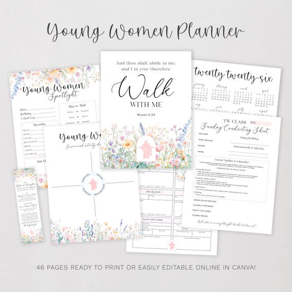 2026 LDS Young Women Planner: Walk With Me Printable Activity Binder (Instant Download)