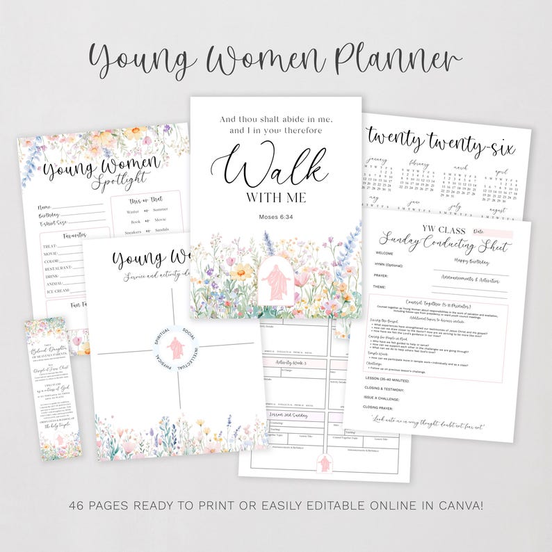 2026 LDS Young Women Planner: Walk With Me Printable Activity Binder (Instant Download) image 1