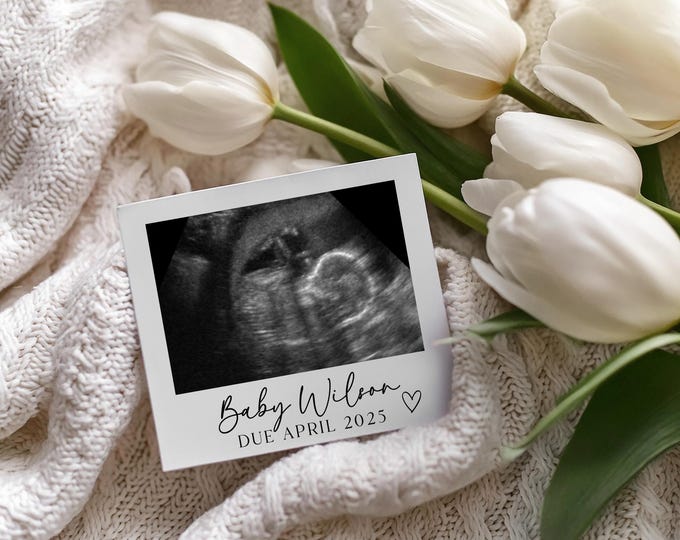 Minimalist Pregnancy Announcement Digital Pregnancy Announcement Baby Announcement Baby Reveal Customizable Gender Neutral Boho Baby