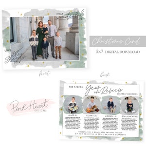 Year In Review Photo Christmas Card Template 5x7 (Corjl) image 3