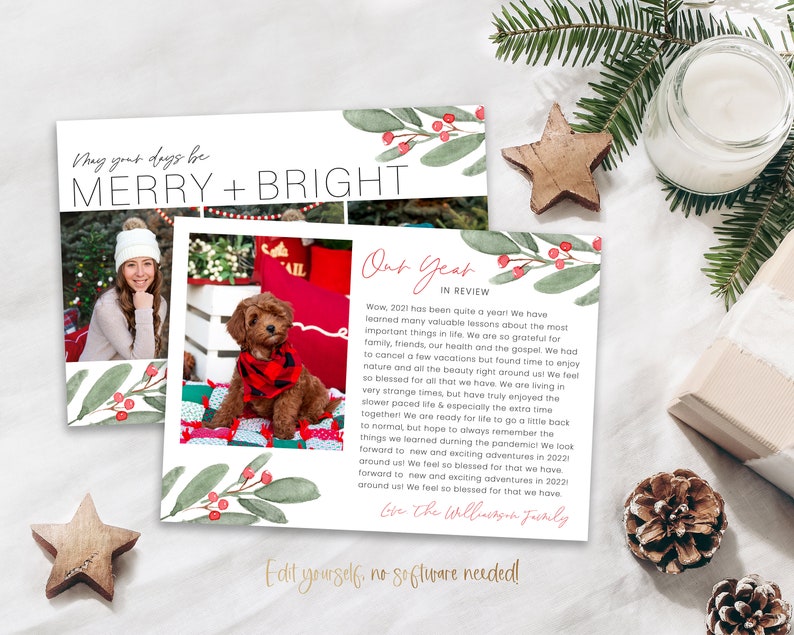 Merry & Bright Urlaub Foto Kartenvorlage (digital) Bild 6
