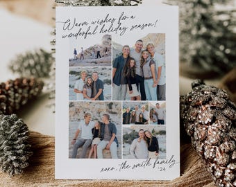 Modern Minimalist Christmas Photo Card Template (Digital Download)