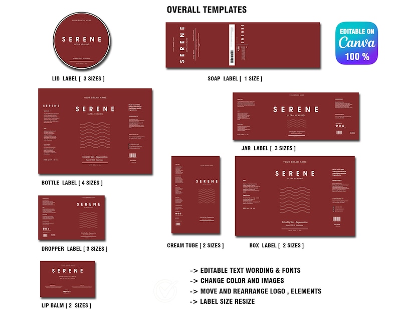 Editable Body Product Labels, DIY Cosmetic Labels, Editable Bundle ...