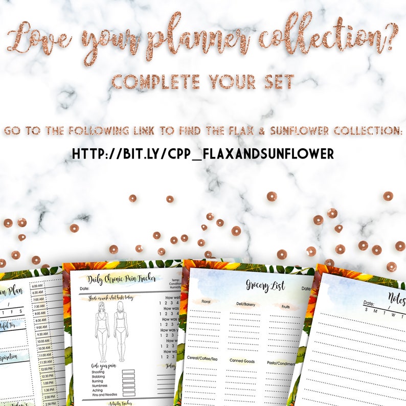 Letter A5 Half Size Printable Grocery List Flax and Sunflower