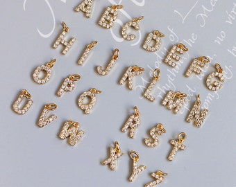 5pcs 18K Gold Plated Jewelry Small 26 Letter Charms For Jewelry Making
