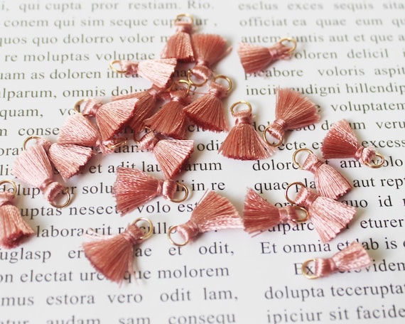 10pcs dirty pink Tassels,tiny silky thread tassels,1.5cm thread tassels,mini tassels,tassels charm for jewelry making,Wholesale tassels