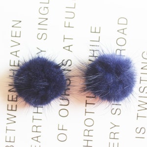 5PC 4cm Navy Mink furry Pompom Charm Pendant Fur Ball Charm Pom Pom Charms Paste Pom Jewelry Supplies