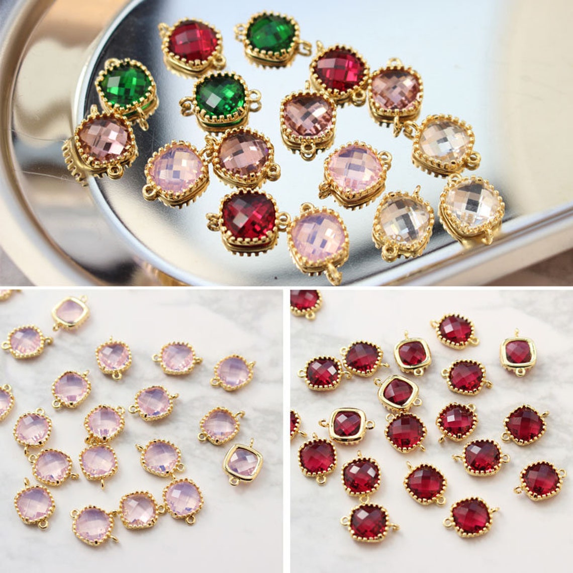 2pcs Swarovski Crystal Channel Charms, Bead Dangles, Add a Charm ...