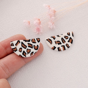 6 Stück Halbkreis Polymer Clay Anhänger Bunte Polymer Clay Anhänger Handgemachte Ohrring Herstellung