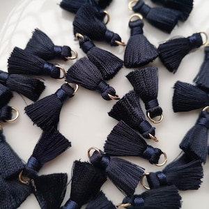 10pcs Navy blue silk tassels,tiny silk tassels,2cm silky thread tassels,mini tassels,tassels charm for jewelry making,Wholesale tassels