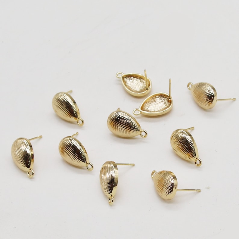 10PCS 18K Nickel free Real Gold Plated Brass Earring Posts- Earr 10PCS 18K Nickel free Real Gold Plated Brass Earring Posts- Earr