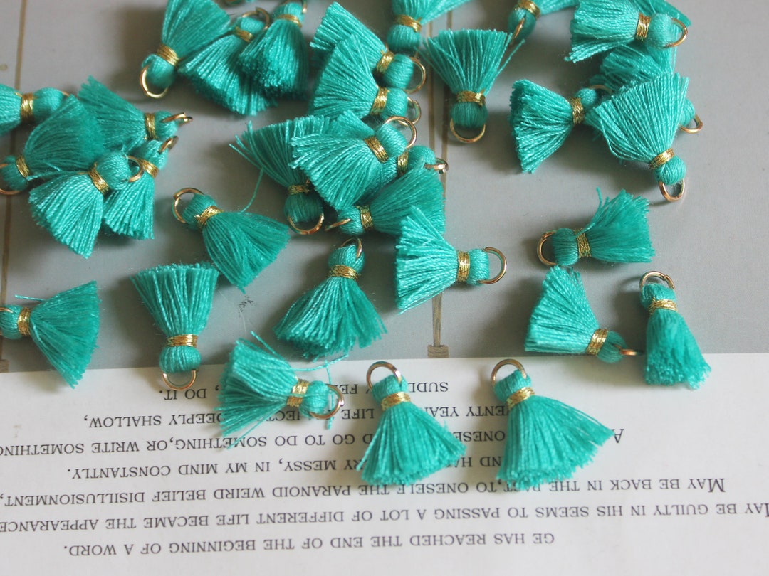 10pcs Turquoise Tassels,tiny Cotton Thread Tassels,1.5cm Thread Tassels
