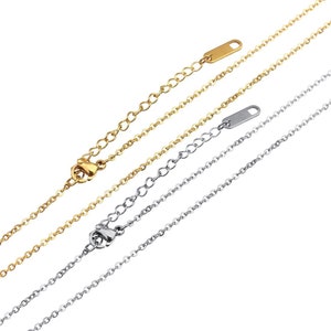 5PCS. 19.68inch / 50cm cadena de enlace de cable de acero inoxidable con cierre de langosta, collar de dainty, cadena de 1,5 mm, collar de cable de acero inoxidable