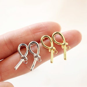 10pcs Real 18K Gold Plated Bar earrings,Ear Stud, Metal Post Earrings,Designer jewelry Finding, Earring diy