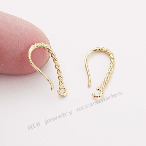 20pcs Gold Leverback Ear Hooks Real Gold Plated Brass Earring Etsy