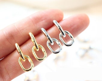 10PCS Round Circle Earrings w/ ring, Stud Earring,Gold Earrings, Ear Wire,Minimalism,Earring Attachment,925 Sterling silver ear stick