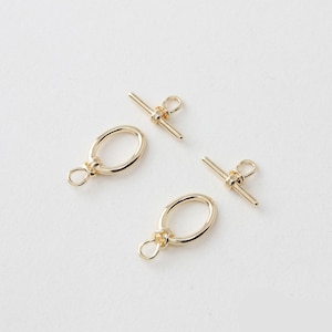 4set,Real Gold Plated Brass Toggle Clasp, Clasp Set, Large Clasp , Easy Close Clasp Connector for Bracelet/Necklace, Jewellery Clasps