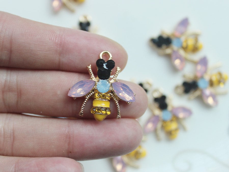 10pcs Crystal Bees Charm Pendant 2124MM honey Bee Charm Etsy