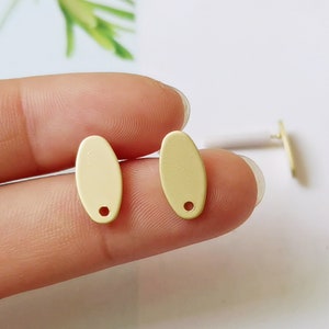 10PC Matt Gold Oval Earring Ear Stud Metal Earrings Earring Accessories Designer Jewelry Making