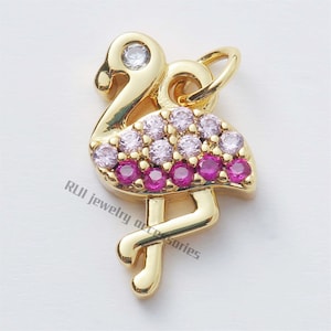 6pcs Real Gold Bird Charms, Bird Pendant, Dainty Bird Charms, Necklace Charm, Bracelet Charms, Gold Plated Findings