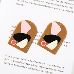 6pcs Cartoons Motivo Charms Geometric Cellulose Acetato Fascino Gioielli Fascino Fai da parte gioielli Accessori minimalista