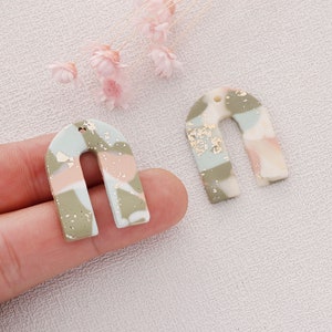 6 Stück U Form Polymer Clay Anhänger Bunte Polymer Clay Anhänger Handgemachte Ohrring Herstellung