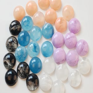 10pcs Solid Acrylic Cabochon Charm Pendant Round Cabochon 18MM Cab Beads Acrylic Marbled Flatback Cream-Colored Cabochon