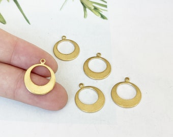 10pcs Raw Brass Circle Charm, Geometry Charms, Earring Findings, Jewelry Making, Diy Material, Jewelry Supplies