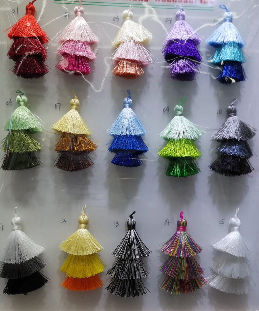 Bulk 20pcs Stacked Tassels Silky Tassels Silk Thread Etsy UK