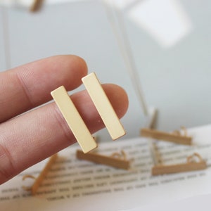 10PC Matt Gold Plated Long Bar Earring Stick Ear Stud Statement Metal Earrings Earring Accessories Designer Jewelry Making